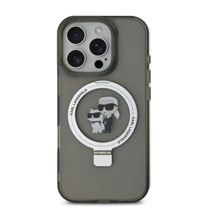 Karl Lagerfeld Ringstand Karl and Choupette MagSafe Case for iPhone 16 Pro Max / black KLHMP16XHMRSKCK 3666339329839