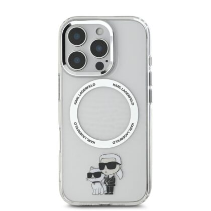 Karl Lagerfeld IML Karl and Choupette MagSafe Case for iPhone 16 Pro Max / transparent KLHMP16XHNKCIT 3666339343606