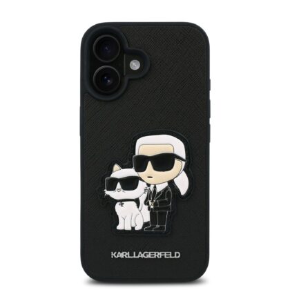 Karl Lagerfeld PU Saffiano Karl and Choupette Case for iPhone 16 / black KLHCP16SSANKCPK 3666339343699