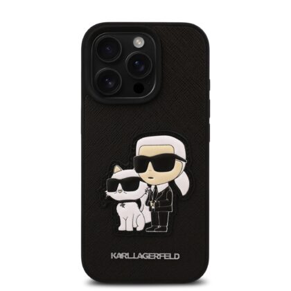 Karl Lagerfeld PU Saffiano Karl and Choupette Case for iPhone 16 Pro Max / black KLHCP16XSANKCPK 3666339343729