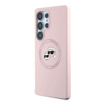 Karl Lagerfeld Liquid Silicone K&CH Heads MagSafe Case for Samsung Galaxy S25 Ultra / pink KLHMS25LSKCHTCP 3666339450229
