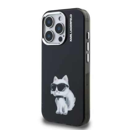 Karl Lagerfeld IML Aquarelle Choupette Case for iPhone 15 Pro / Black KLHCP15LHMCHAQK 3666339464363