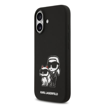 Karl Lagerfeld Liquid Silicone K&CH Sketch MagSafe Case for iPhone 17 / Black KLHMP17SSKCGRGOK 3666339497774