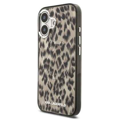 Karl Lagerfeld IML Leopard MagSafe Case for iPhone 17 / Brown KLHMP17SHDLEOICW 3666339506117