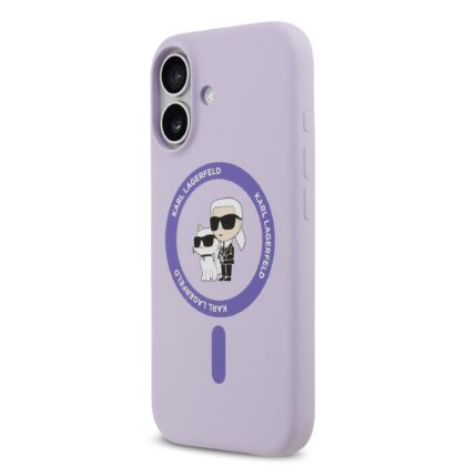 Karl Lagerfeld Liquid Silicone Karl and Choupette MagSafe Case for iPhone 17 / purple KLHMP17SSCMKCRHU 3666339549374