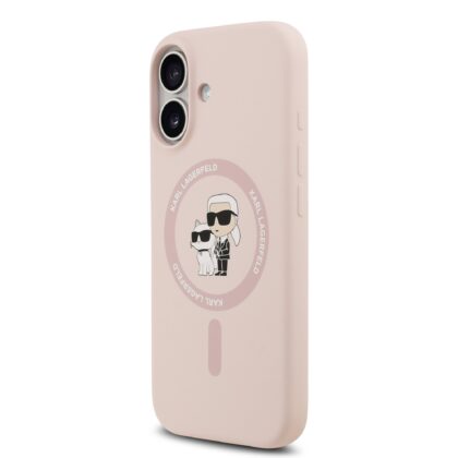 Karl Lagerfeld Liquid Silicone Karl and Choupette MagSafe Case for iPhone 17 / Pink KLHMP17SSCMKCRHP 3666339549411
