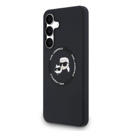 Karl Lagerfeld Liquid Silicone K&CH Heads MagSafe Case for Samsung Galaxy S25 FE / Black KLHMS25FESKCHTCK 3666339572174