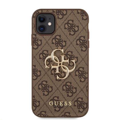 Guess PU 4G Metal Logo Case for iPhone 11 / Brown GUHCN614GMGBR 3700740506639