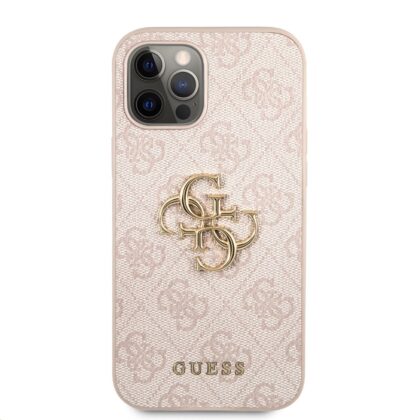 Guess PU 4G Metal Logo Case for iPhone 12/12 Pro / Pink GUHCP12M4GMGPI 3700740506837