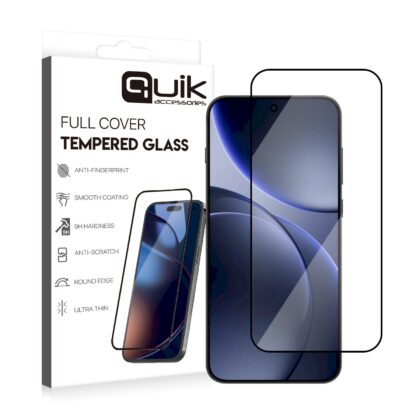 Quik Accessories Full Cover Tempered Glass for Samsung Oppo Find X9 QK-TG-OPPO-FX9 4752168155219