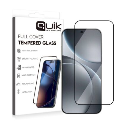 Quik Accessories Full Cover Tempered Glass for Samsung Oppo Find X9 Pro QK-TG-OPPO-FX9PR 4752168155226