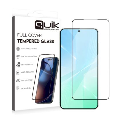 Quik Accessories Full Cover Tempered Glass for Samsung Galaxy S26 QK-TG-SM-S26 4752168155233