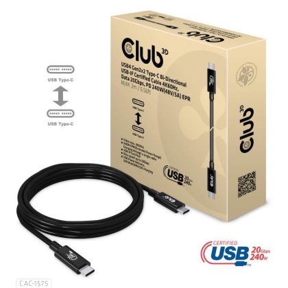 CABLE USB-C TO USB-C 2M/M/M CAC-1575 CLUB3D  CAC-1575 8719214472313