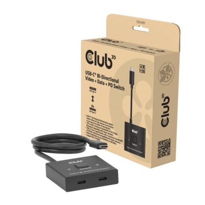 VIDEO SWITCH USB-C 2PORT/CSV-2511 CLUB3D  CSV-2511 8719214473310