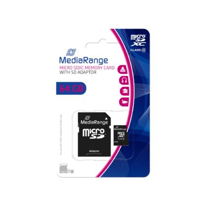 MEMORY MICRO SDXC 64GB C10/W/ADAPTER MR955 MEDIARANGE  MR955 4260283113484