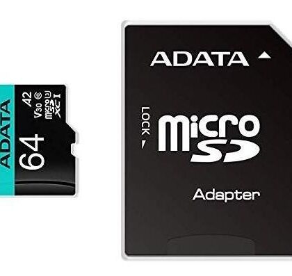 MEMORY MICRO SDXC 64GB W/ADAP./AUSDX64GUI3V30SA2-RA1 ADATA  AUSDX64GUI3V30SA2-RA1 4710273771328