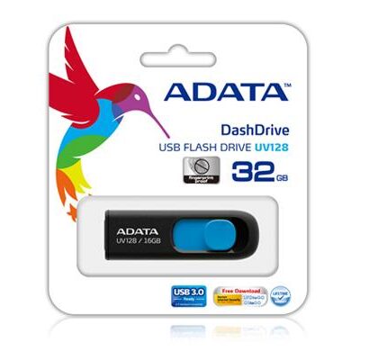 MEMORY DRIVE FLASH USB3 128GB/BLACK AUV128-128G-RBE ADATA AUV128-128G-RBE 4713435799444