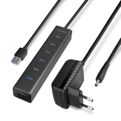 I/O HUB USB3.0 7PORT CHARGING/W/AC 1.2M HUE-SA7BP AXAGON  HUE-SA7BP 8595247903150