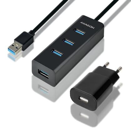 I/O HUB USB3.0 4PORT CHARGING/W/AC 1.2M HUE-S2BP AXAGON  HUE-S2BP 8595247903679