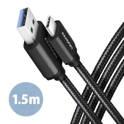 CABLE USB-C TO USB3.2 1.5M/BLACK BUCM3-AM15AB AXAGON  BUCM3-AM15AB 8595247906267