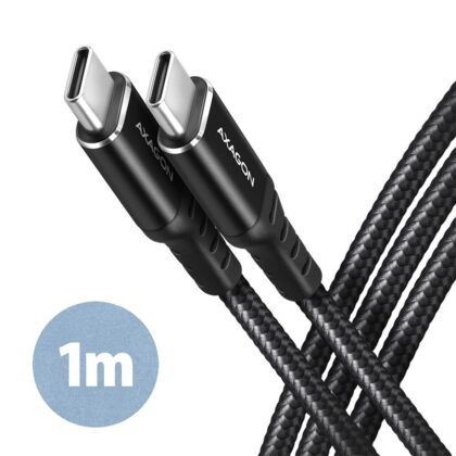 CABLE USB-C TO USB-C 1M 60W/HQ BLACK BUCM-CM10AB AXAGON  BUCM-CM10AB 8595247906878