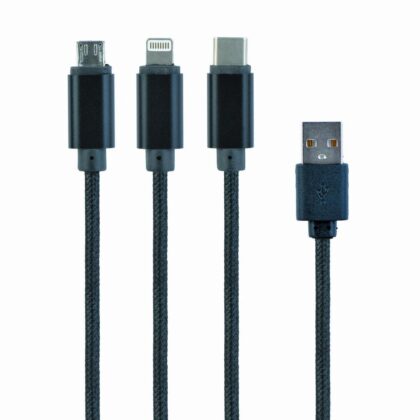 CABLE USB CHARGING 3IN1 1M/BLACK CC-USB2-AM31-1M GEMBIRD  CC-USB2-AM31-1M 8716309100564