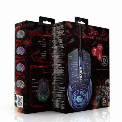 MOUSE USB OPTICAL GAMING/BLACK MUSG-RGB-01 GEMBIRD  MUSG-RGB-01 8716309121798