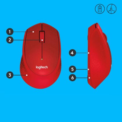 MOUSE USB OPTICAL WRL M330/SILENT RED 910-004911 LOGITECH  910-004911 5099206066694