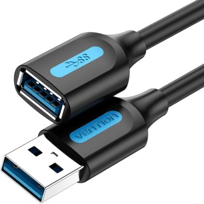 CABLE USB2.0 MALE TO FEMALE/1.5M BLACK CBIBG VENTION  CBIBG 6922794748507