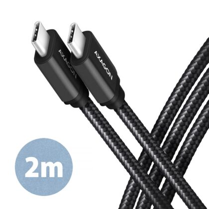 CABLE USB-C TO USB-C 2M 60W/BLACK BUCM3-CM20AB AXAGON  BUCM3-CM20AB 8595247905963