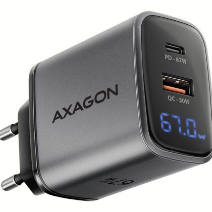 MOBILE CHARGER WALL USB 67W/GAN 2PORT ACU-PQ67D AXAGON  ACU-PQ67D 8595247909145
