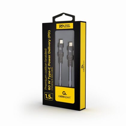 CABLE USB-C PD 1.5M/CC-USB2B-CMCM60-1.5M GEMBIRD  CC-USB2B-CMCM60-1.5M 8716309121668