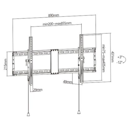 TV SET ACC WALL MOUNT 43-90"/WM-90T-01 GEMBIRD  WM-90T-01 8716309126182
