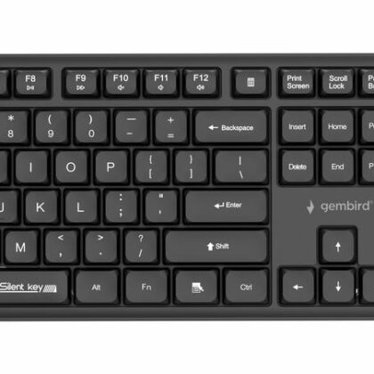 KEYBOARD +MOUSE WRL ENG/BLACK KBS-WMS-01 GEMBIRD  KBS-WMS-01 8716309136792