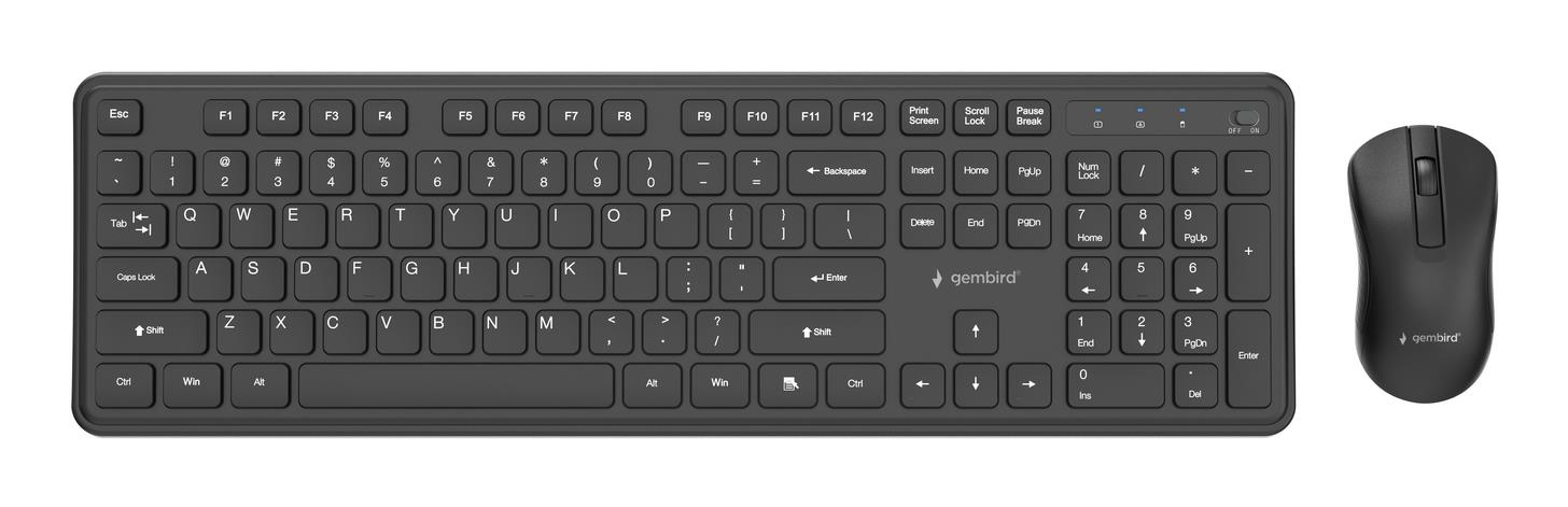 KEYBOARD +MOUSE WRL ENG/BK KBS-WPS-01 GEMBIRD  KBS-WPS-01 8716309136808