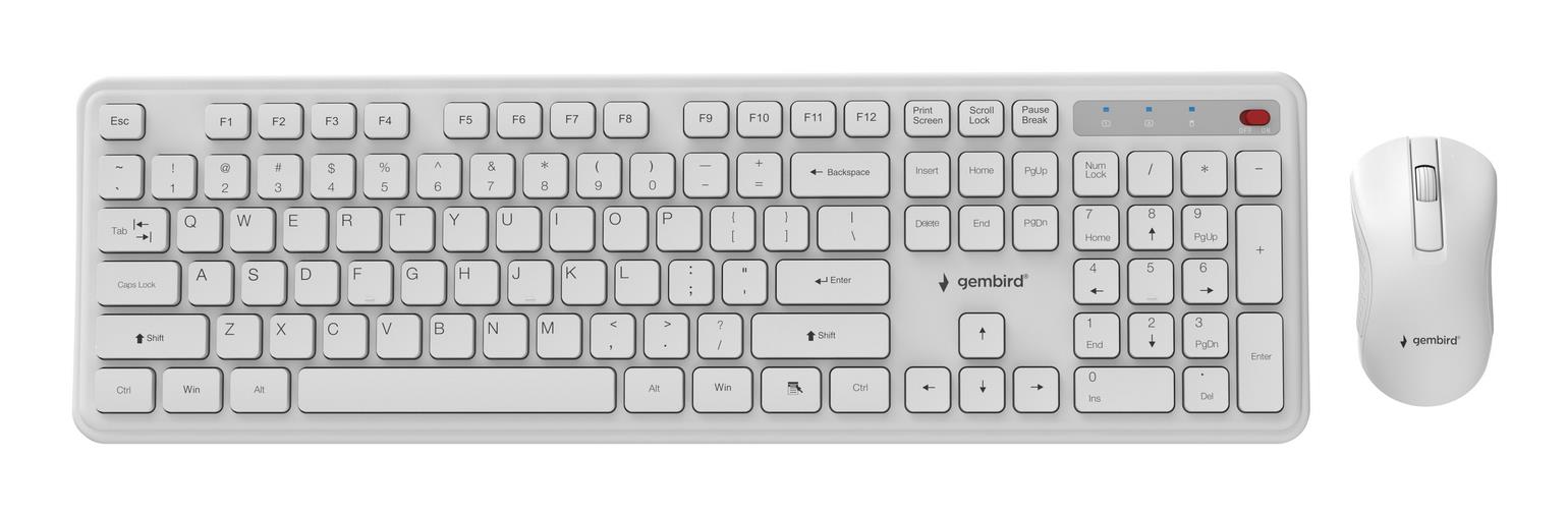 KEYBOARD +MOUSE WRL ENG/WH KBS-WPS-01-W GEMBIRD  KBS-WPS-01-W 8716309137027