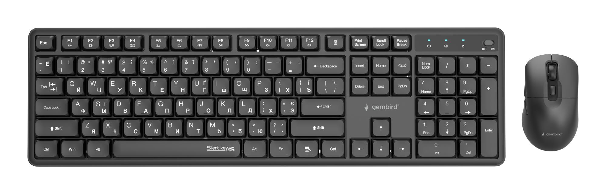 KEYBOARD +MOUSE WRL CYRILLIC/BLACK KBS-WMS-01-CYRL GEMBIRD  KBS-WMS-01-CYRL 8716309137058