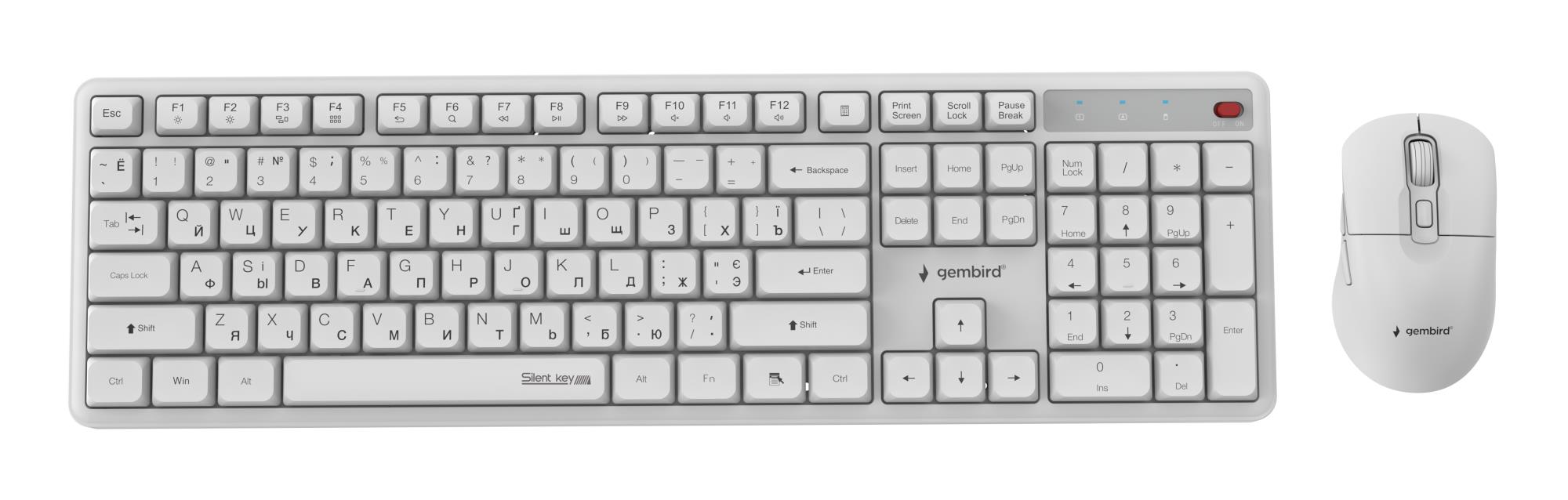 KEYBOARD +MOUSE WRL CYRILLIC/WHT KBS-WMS-01-W-CYRL GEMBIRD  KBS-WMS-01-W-CYRL 8716309137065
