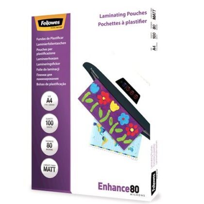 LAMINATOR POUCH MATT/A4 80 100PCS 5452103 FELLOWES 5452103 043859522330