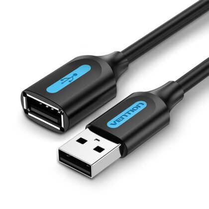 CABLE USB2.0 MALE TO FEMALE/1M BLACK CBIBF VENTION CBIBF 6922794748491