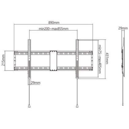 TV SET ACC WALL MOUNT 43-90"/WM-90F-01 GEMBIRD WM-90F-01 8716309126175