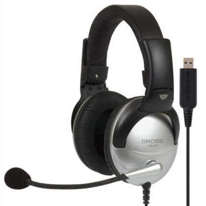Koss | Gaming headphones | SB45 USB | Wired | On-Ear | Microphone | Silver/Black | Noise canceling 195752 021299178201