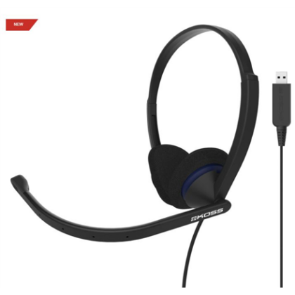 Koss | Headphones | CS200 USB | Wired | On-Ear | Microphone | Black 194390 021299194393