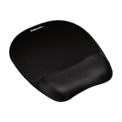 Fellowes | Mouse pad with wrist pillow | 202 x 235 x 25.4 mm | Black 9176501 043859503353