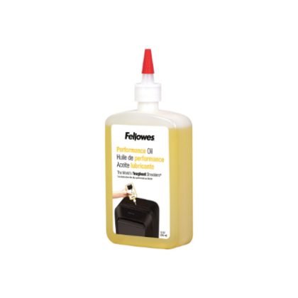 Fellowes | Shredder Oil 355 ml | For use with all Fellowes cross-cut and micro-cut shredders. Oil shredder each time wastebasket is emptied or a minimum of twice a month. Plastic squeeze bottle with extended nozzle ensures complete coverage 3608601 043859775552