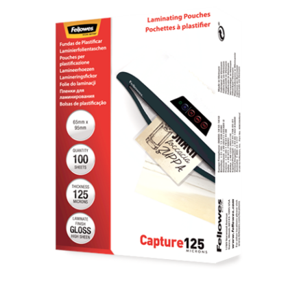 Fellowes | Laminating Pouch - 65x95mm | Glossy | Ideal for identity cards