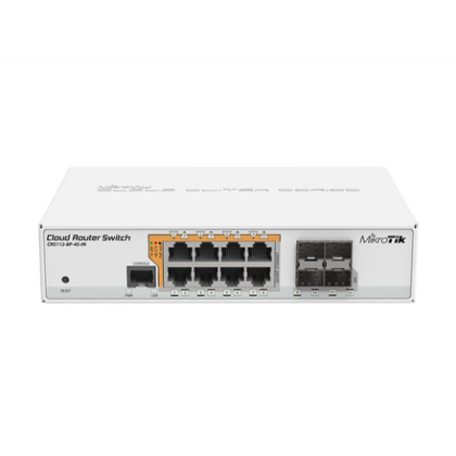 MikroTik | Cloud Router Switch CRS112-8P-4S-IN | Web managed | Desktop | Gigabit Ethernet (copper) ports quantity 8 | SFP ports quantity 4 | 12 month(s) CRS112-8P-4S-IN 2000000968285