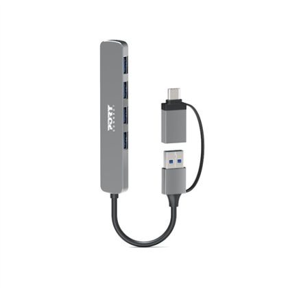 PORT CONNECT | Hub USB-C/USB-A vers 4 ports USB-A 3.0 5Gbps 900161 3567049001612