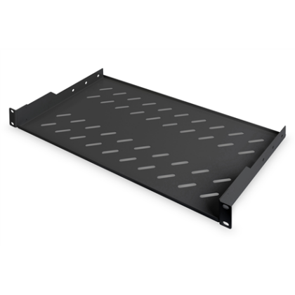 Digitus | Fixed Shelf for Racks | DN-19 TRAY-1-SW | The shelves for fixed mounting can be installed easy on the two front 483 mm (19“) profile rails of your 483 mm (19“) network- or server cabinet. Due to their stable