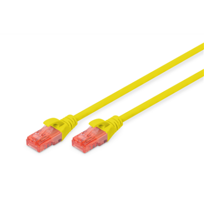 CAT 6 U-UTP | Patch cord | PVC AWG 26/7 | Yellow | 2 m | Modular RJ45 (8/8) plug DK-1612-020/Y 4016032371977